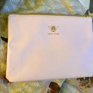 Very busy zipper clothes make up or clutch bag